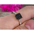 thumbnail image 5 of 1.75 carat Classic Princess Cut Black Diamond Moissanite Engagement Ring on 10k White Gold Classic Vintage Art Deco, 5 of 5