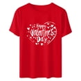 thumbnail image 4 of asdoklhq Funny Valentine's Day Tees for Women Women's Casual Round Neck Short-sleeved Christmas Tree Printed T-shirt Red 3X, 4 of 6