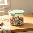 thumbnail image 5 of JHyouerji Clear Plastic Storage Canister Green Stackable Dry Food Container Jar for Pantry Grains Nuts Cereals Snacks and Kitchen Organization, 5 of 6