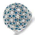 thumbnail image 1 of Dazzlingrock Collection 3.25 Carat (ctw) 14k Round Blue and White Diamonds Ladies Cocktail Fireball Right Hand Ring, White Gold, Size 7.5, 1 of 1