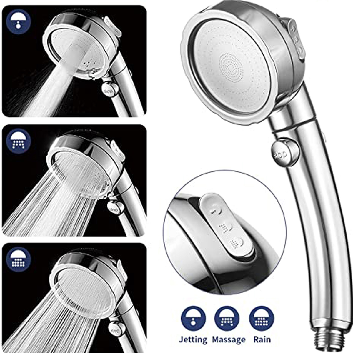 High Pressure Shower Head 3 Modes Adjustable