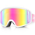 thumbnail image 1 of Gafas de esquí y snowboard RIOROO, antivaho, 100% UV, rojas y blancas, 1 of 6