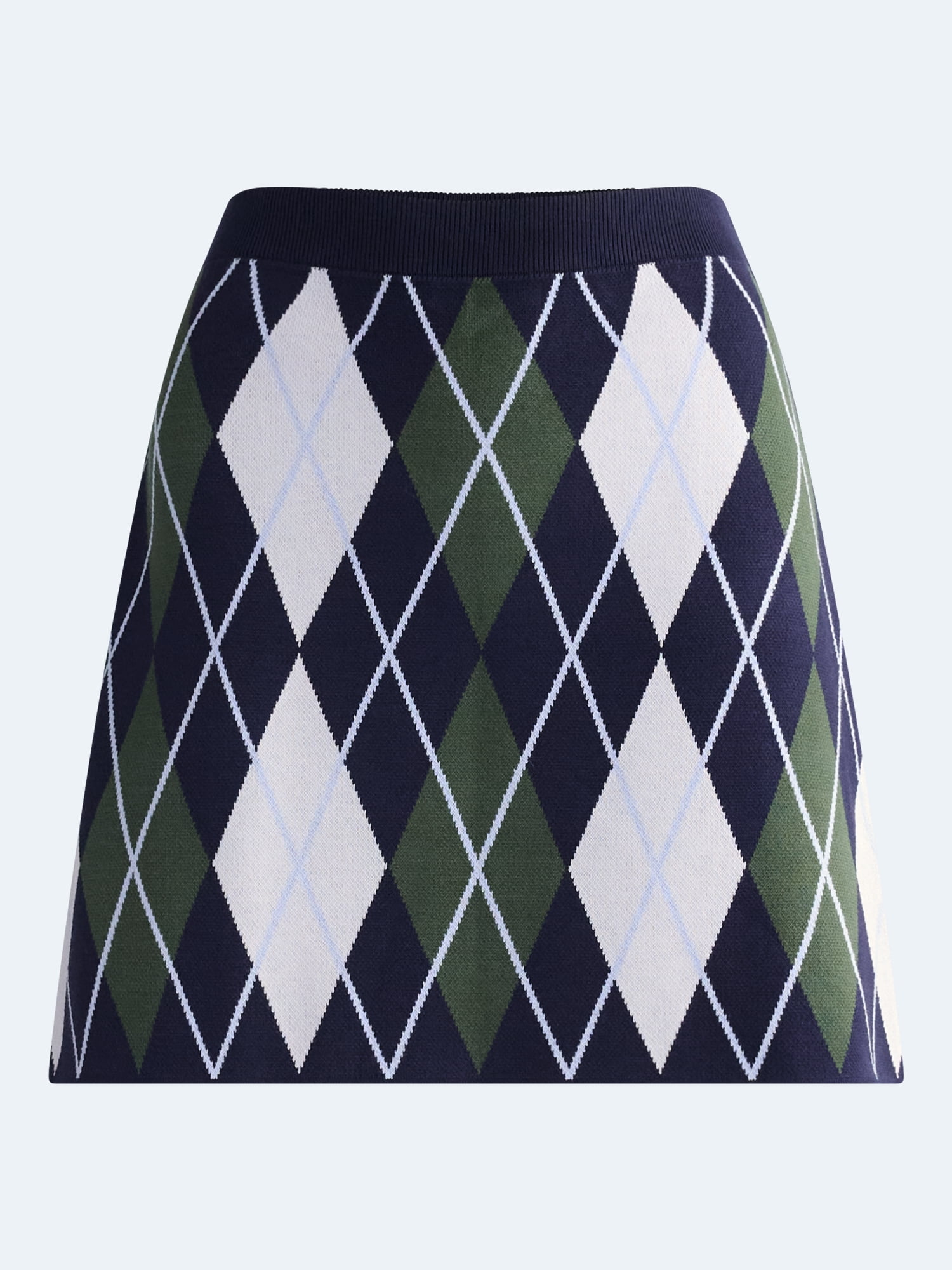 Free Assembly Women's and Women's Plus Missy Pull On Argyle Mini Pull On Sweater Skirt, Sizes XS-4X