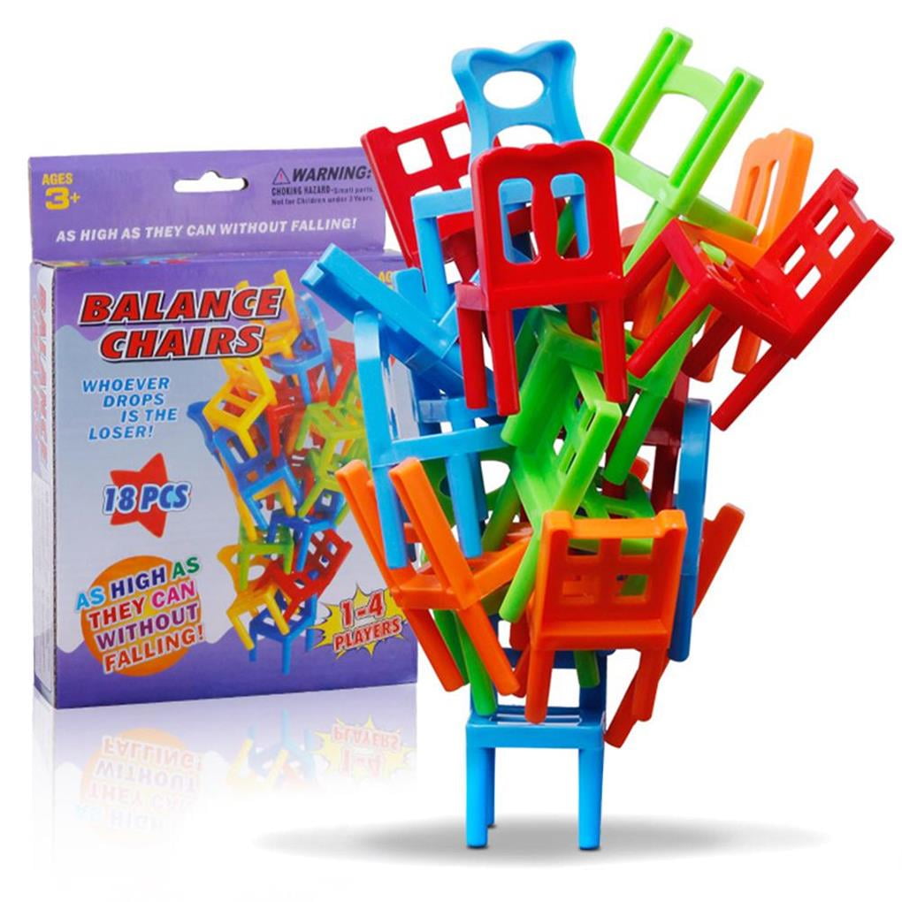 STACKING CHAIRS GAME Family Party Playtime PLASTIC WASHABLE PARTS Balance Skill 