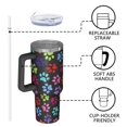 thumbnail image 4 of OBREWU Colorful Animal Footprints Tumbler with Handle and Lid,Colorful Animal Footprints 40oz Double Wall Vacuum Insulated Tumbler,Cups Gift for Women and Men, 4 of 7