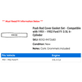 thumbnail image 2 of Push Rod Cover Gasket Set - Compatible with 1951 - 1952 Ford F1 3.5L 6-Cylinder, 2 of 2