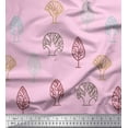 thumbnail image 1 of Soimoi Cotton Poplin Fabric Block Tree Printed Fabric 1 Yard 56 Inch Wide, 1 of 1