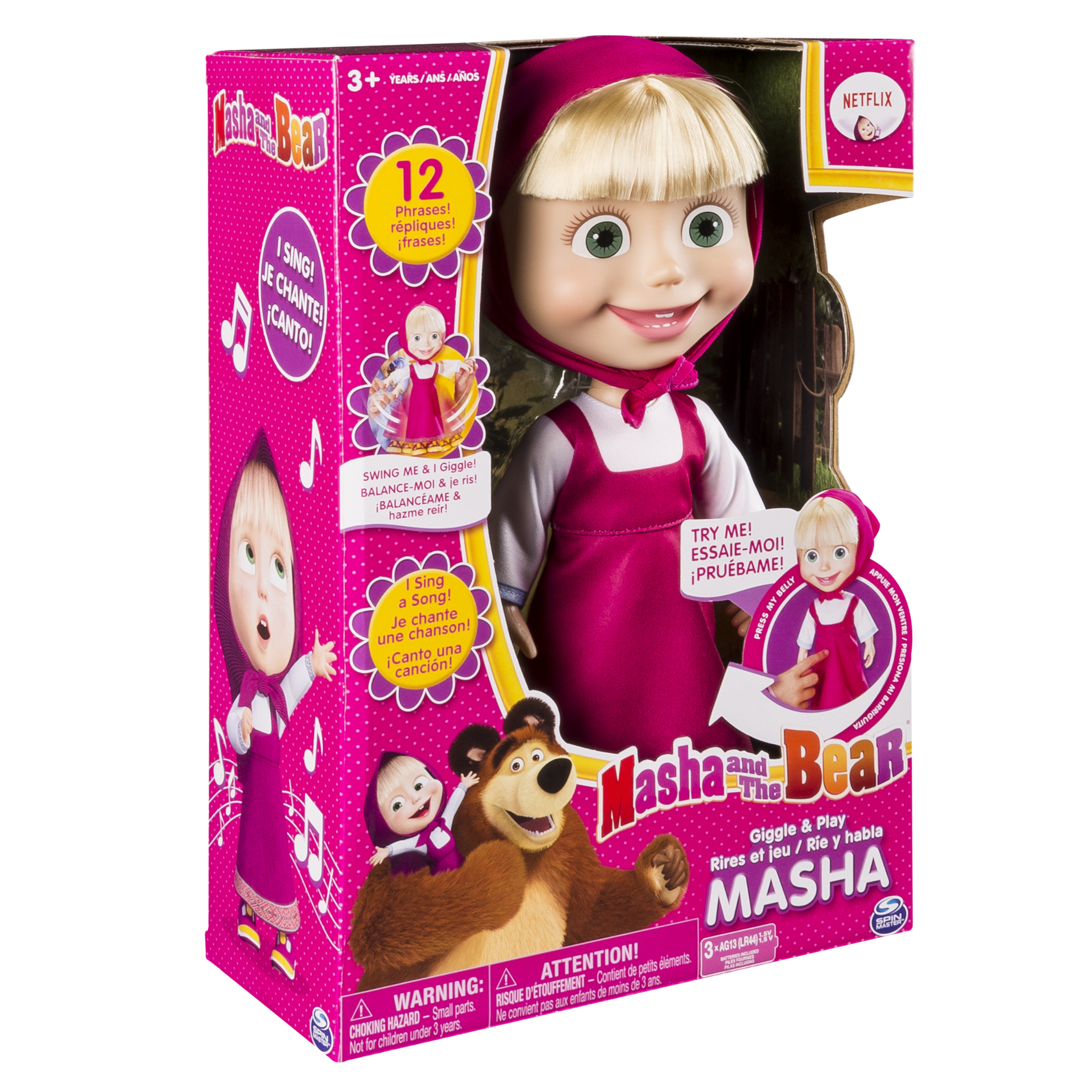 Masha And The Bear 12” Giggle And Play Masha Interactive Doll 