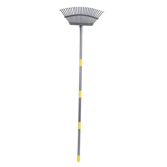 Yard Thatching Rake, Garden Leaf Rake Stainless Steel Easy Storage for Grass Clippings Garbage
