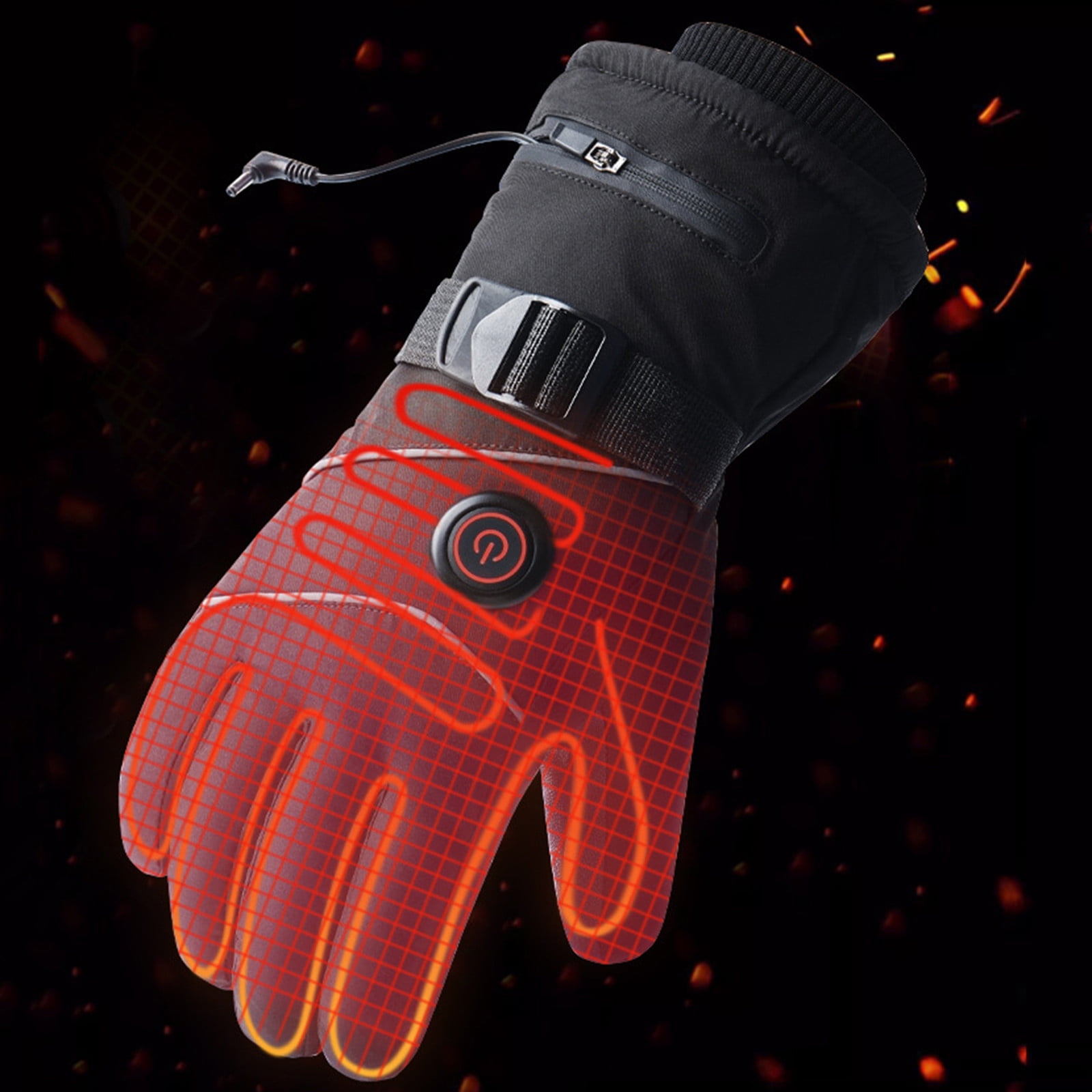 Heated Glove Hand Warmer with Battery Box, Winter Heating Gloves for Motorcycle Skiing Camping Fishing, Outdoor Cold Weather Sports Accessories for Men Women