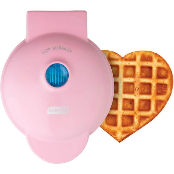 Mini Wafflera de corazón Dash 4 pulgadas rosa negro