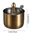 thumbnail image 6 of opvise 1/2/3Pcs Seasoning Jar Stainless Steel Sugar Container with Glass Lid And Spoon Kitchen Countertop Coffee Bar Sugar Bowl for Salt Spices Honey Silver 3pcs, 6 of 8