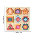 thumbnail image 3 of Kuroiy Wooden Geometry Puzzle Board | Shape Building Blocks for Math Learning | Educational Gift | Double-Sided Colorful Design | Compact 22.5cm Size | Durable Wood | 1 Piece, 3 of 6