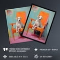 thumbnail image 2 of Content Dog Portrait Resting on Orange Armchair Unframed Wall Art Print Poster Home Decor Premium, 2 of 5
