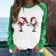 thumbnail image 2 of Tops Para Mujer Camisas de Manga Larga Otoño Primavera Patchwork Navidad Impreso Cuello Redondo Camiseta Casual Odeerbi  ODB149989, 2 of 6