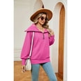 thumbnail image 6 of XCHQRTI Women's Zipper Sweatshirt V Neck Lapel Hoodie Long Sleeve Pullover Loose Fit Fall Sweatshirt, 6 of 8