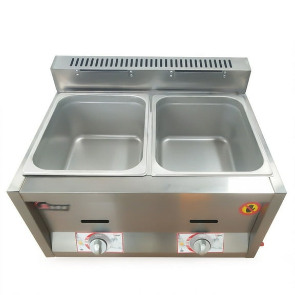 12L Commercial Countertop Gas Fryer Deep Fryer Stainless Steel 2-Pan Propane LP