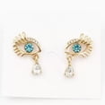 thumbnail image 2 of QQTDFG Crystal Gold Tone Evil Eye Teardrop Earbob Stud Dangle Earrings Women's Jewelry-Multicolor, 2 of 5
