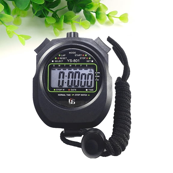 OULII Sports Timer Waterproof Black Electronic Stopwatch Lightweight Durable for Outdoor Use