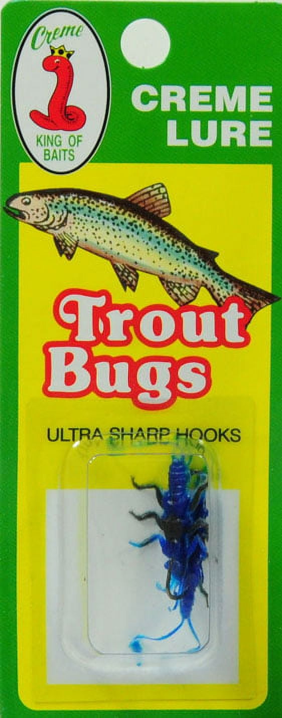 (3 pack) Creme 1" Ultra Sharp Trout Bugs Lure, Black Stonefly Nymph