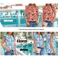 thumbnail image 4 of FreshPretty Womens Tops Dressy Casual Spring Summer Shirts Boho Floral V Neck Ruffle Cap Sleeve Business Work Blouses, 4 of 9