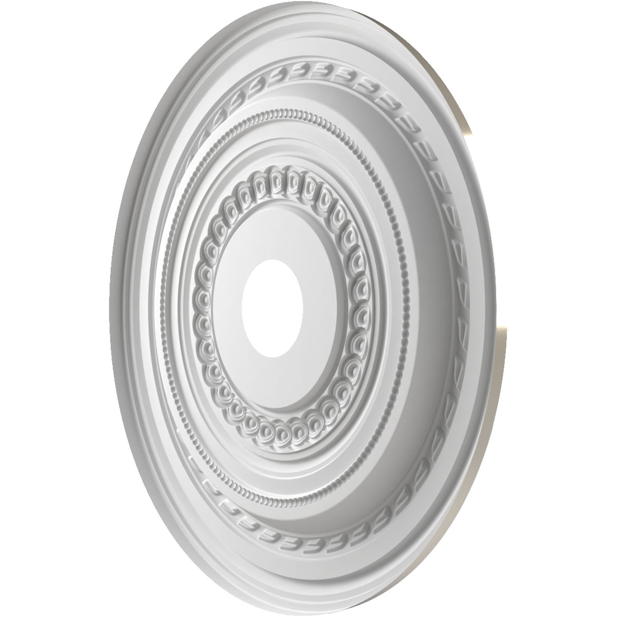 Ekena Millwork 22"OD x 3 1/2"ID x 1"P Cole Thermoformed PVC Ceiling Medallion (Fits Canopies up to 6"), Bright Coat Chrome