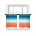 thumbnail image 7 of Orange Blue Teal Ombre Sheer Curtains 54 Inch Length 2 Panels Set, Contemporary Abstract Gradient Voile Window Treatment Rod Pocket Short Kitchen Curtains Drapes for Bedroom 52"x54"x2, 7 of 7