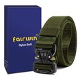 thumbnail image 1 of FAIRWIN Tactical Belt, Military Style Webbing Riggers Web Gun Belt with Heavy-Duty Quick-Release Metal Buckle (Green, S 30"-36") FAIRWIN FAIRWIN, 1 of 2