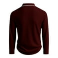 thumbnail image 6 of Men's Lapel Button Down Polo Shirts Long Sleeve Ribbed Knit T-Shirts Fashion Casual Golf Shirts, 6 of 6