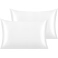thumbnail image 1 of Paquete de 2 fundas de almohada XCF de satén de seda 50 x 75 cm color blanco, 1 of 4