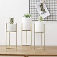 thumbnail image 2 of Sylvtty Ceramic Flower Pot with Metal Stand Floor Standing Flowerpot Holder Iron Frame for Heavy-Duty Pots Offices Homes Indoor Display, 2 of 7