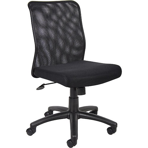 Boss Office Products B6105 Budget Mesh Task Chair without Arms in Black 