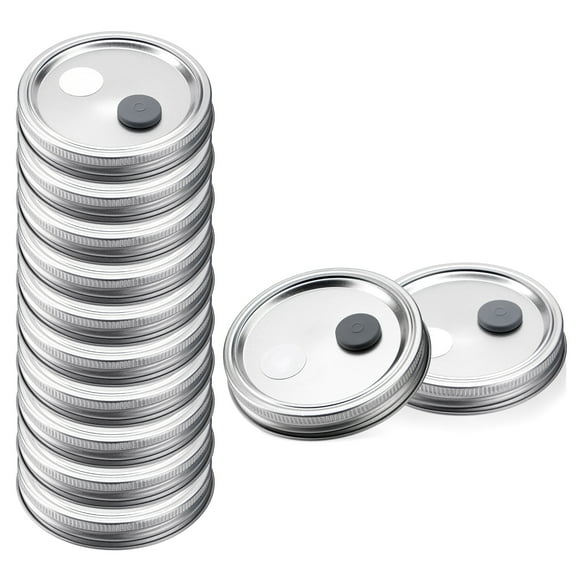 12Pcs Mason Jar Lids, Mushroom Liquid Culture Lids with 32Pcs 0.22um PTFE Synthetic Filter Paper Sticker & 25Pcs 13mm Rubber Stopper for Mushroom Cultivation