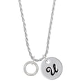 thumbnail image 1 of Delight Jewelry Silvertone Tia Eternity Ring Silvertone Script Initial Disc - U - Charm Necklace, 20"+3", 1 of 4