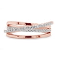thumbnail image 2 of AFFY 0.25CT Round Moissanite Diamond Crossover Statement Ring for Women 14K Rose Gold over Silver-7.5, 2 of 8