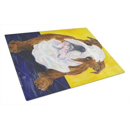 

Carolines Treasures SS8415LCB English Bulldog Glass Cutting Board Large 12H x 16W multicolor
