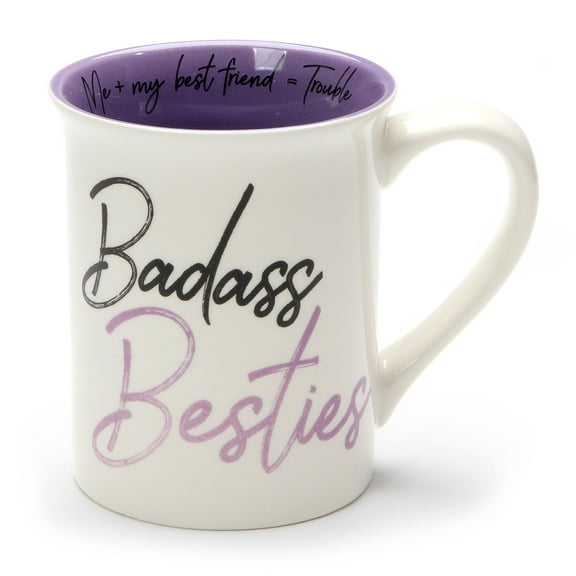 Enesco Our Name Is Mud Bad Besties Stoneware Mug, 16 oz, Purple