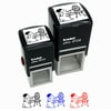 Easter Bunny Artist Painting Eggs Self-Inking Rubber Stamp Ink Stamper - Black Ink - Small 1 Inch
