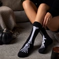 thumbnail image 6 of Voska Unisex Halloween Skeleton Cartoon Mid Calf Socks Breathable Ribbed Comfortable Fall Daily Socks, 6 of 7