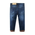 thumbnail image 2 of KIDSCOOL SPACE Little Girls Jeans, Colorful Stars Embroidered Slim Ripped Fashion Denim Pants,Blue,7-8 Years, 2 of 6