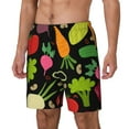 thumbnail image 2 of Uemuo Cartoon Vegetables Pattern Mens Swim Trunks Quick Dry Board Shorts with Mesh Lining, Stretch Beach Shorts Quick Dry No-Chafing Board Shorts-Medium, 2 of 9