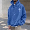 thumbnail image 5 of YIWULA Men's Zip-Up Hoodies Solid Hip-Hop Y2K Oversize Wash Old Craft Basic Hoodies Heavyweight Casual Fit Sweatshirt(XXXL,Blue), 5 of 8