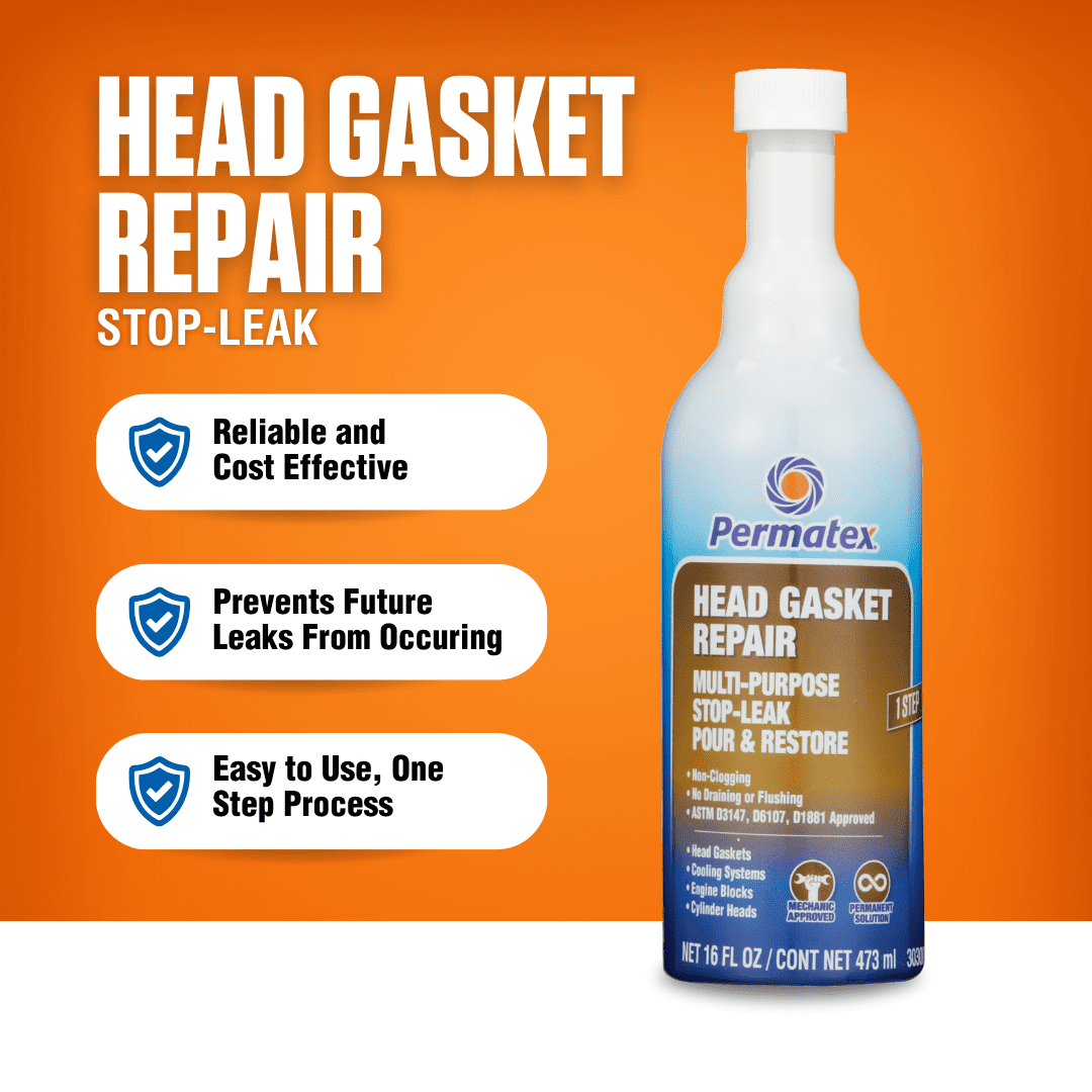 Permatex 30300 Head Gasket Repair - Multi-Purpose Stop-Leak, 16 fl. Oz, Seals Head Gaskets While Preventing Future Leaks