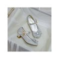 thumbnail image 6 of Crocowalk Children Dress Shoes Sparkle Princess Shoe Bowknot Mary Jane Anti-Slip Glitter Kids Casual Performance Silver 8C, 6 of 7