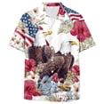 thumbnail image 4 of UngA 250 Anniversary USA Shirts, Hawaiian USA Bald Eagle Shirts American Flag Button T-Shirt Short Sleeve Casual Holiday Beach Shirts (Beige,6XL), 4 of 6