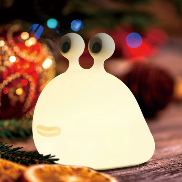 Luz nocturna de silicona HPYDIY Slug, recargable por USB, 12 cm