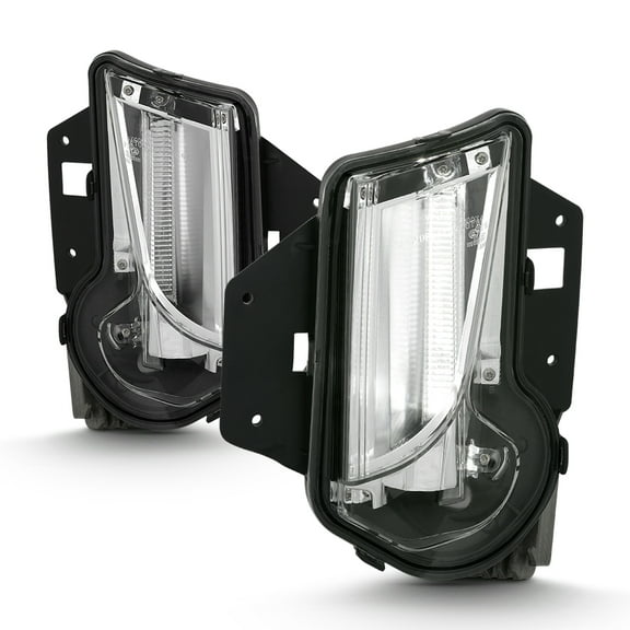 AKKON - For 2013-15 Cadillac XTS Driver   Passenger Side Fog Lights Assembly Chrome Housing Clear Lens Full Set