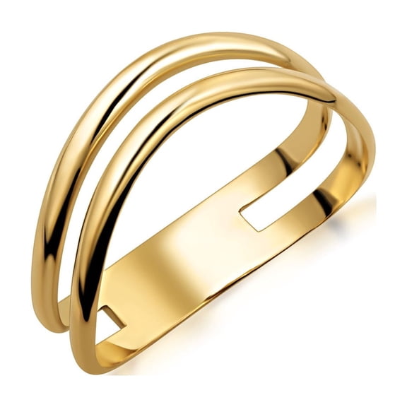 10k Yellow Gold Modern Double Band (Size 4)