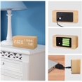 thumbnail image 5 of Reloj despertador digital CHAO Led de madera Artificial con activación de sonido temperatura humedad calendario brillo batería enchufe Usb, 5 of 5