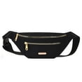 thumbnail image 4 of Bolsa Riñonera pura para mujer, riñonera de tela Oxford, riñonera informal en el pecho (negro) Likrtyny Para Estrenar, 4 of 8